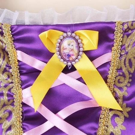 Imagem de Vestido Fantasia Infantil Rapunzel Enrolados + Coroa/varinha