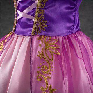 Vestido Infantil Princesa Sofia Rapunzel C/ Busto Trançado - Rosa