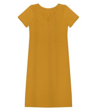 Imagem de Vestido Feminino Básico Midi Rovitex Amarelo