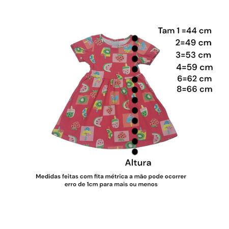 Imagem de Vestido Feminino Curto Infantil Malwee Vermelho com desenhos Tam. 02