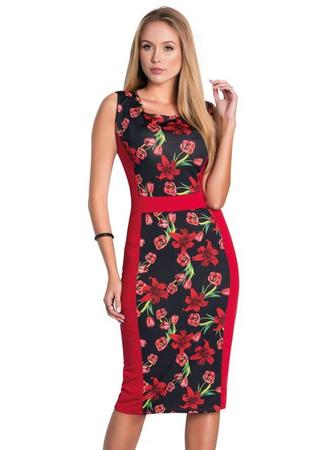 Vestido tubinho midi floral 2025