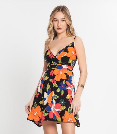 Imagem de Vestido Feminino Estampado Alcinha Curto Select Preto