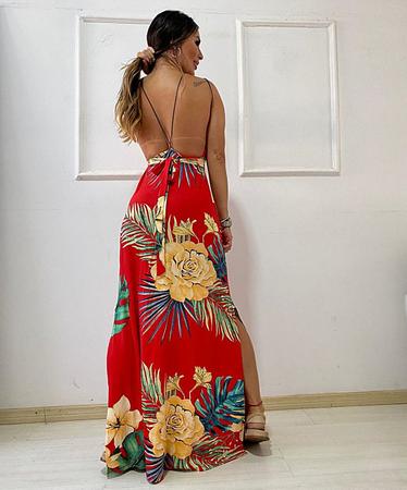 Vestido com cheap fenda florido
