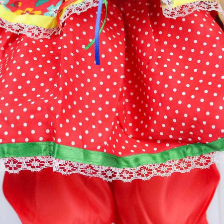 Imagem de Vestido Feminino Infantil Para Festa Junina Com Culote e Bolero