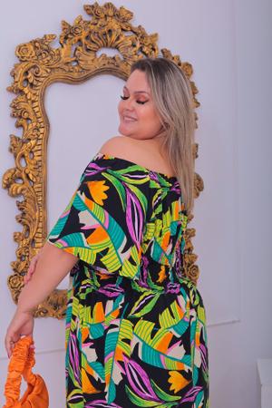 Vestido para festa sales havaiana plus size