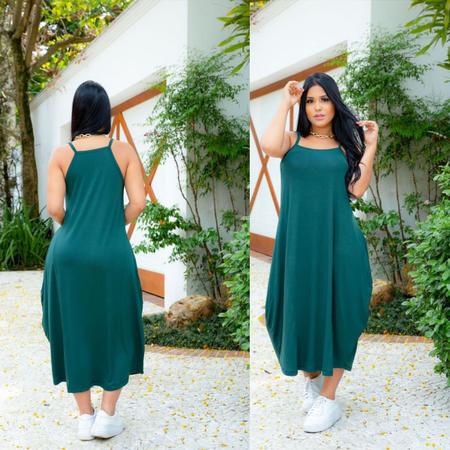 Vestido Feminino Maxi Saruel Alça Com Bolso Moda Verão - MS