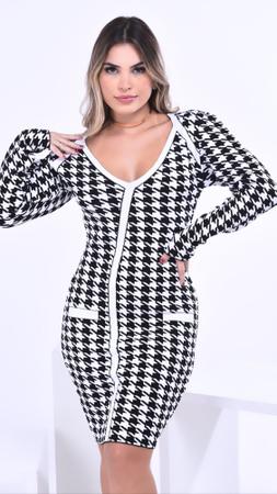 Vestido curto xadrez deals inverno