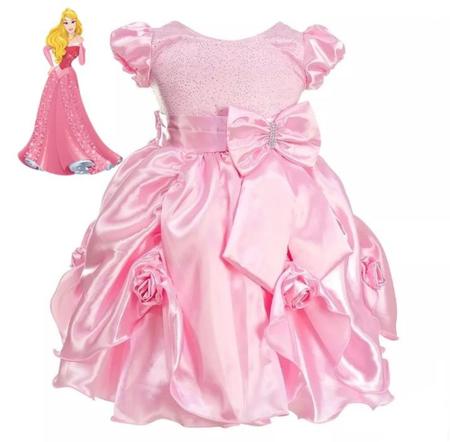 Vestido Infantil Princesa Aurora - Bela Adormecida