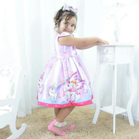 Vestido Infantil Princesa dos Unicórnios