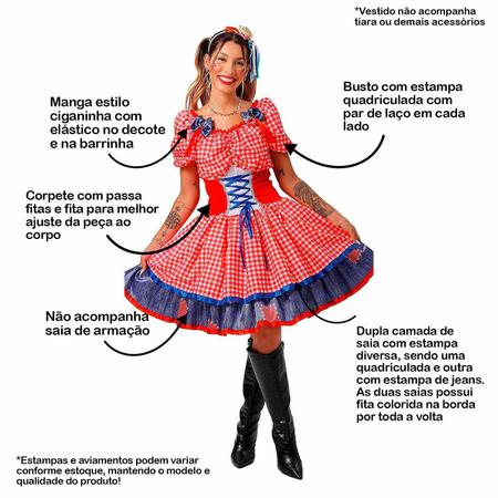 Vestido de sales festa junina feminino
