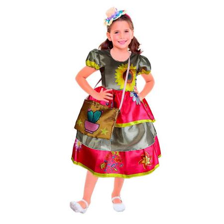 Imagem de Vestido Festa Junina Infantil Bebe Menina Cangaceira Maria Bonita Com Bolsa