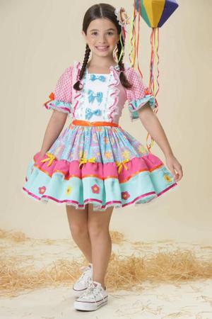 Vestido estampado cheap infantil para festa