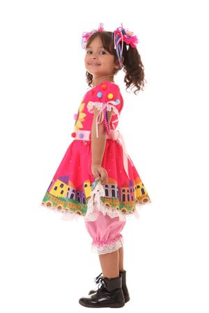 Imagem de Vestido Festa Junina Infantil Pink - Capela - Super LUXO