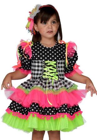 Vestido junino bebe best sale luxo