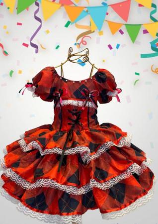 Vestido de festa junina xadrez