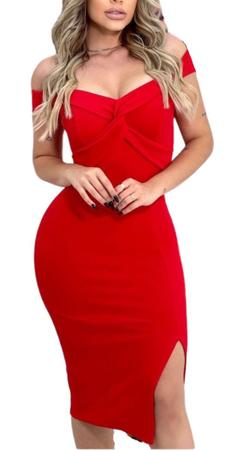 Vestido hotsell vermelho reto