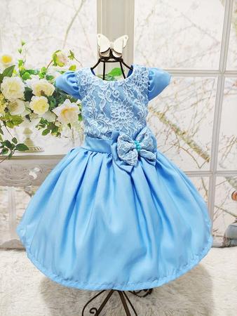 Vestido Menina Princesa Azul