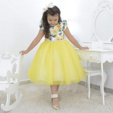 Saia amarela de best sale tule