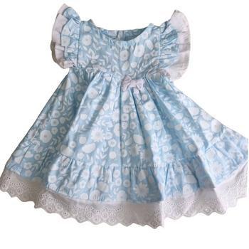 Vestido Floral Infantil para Menina - Baby Blue Imagem de Vestido Floral Infantil para Menina - Baby Blue