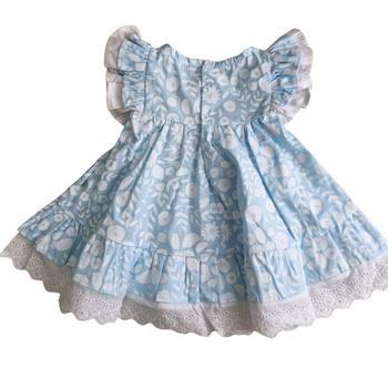 Vestido Floral Infantil para Menina - Baby Blue Imagem de Vestido Floral Infantil para Menina - Baby Blue