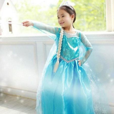 Vestido Frozen Infantil Elsa Vestido Coroa Varinha E Trança - disney -  Vestido Infantil - Magazine Luiza