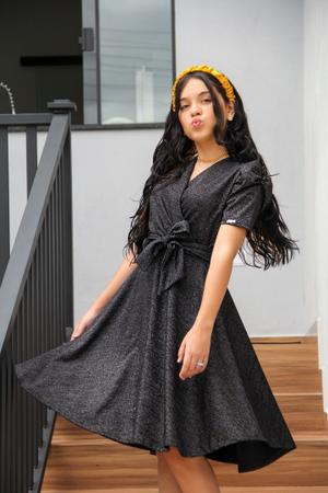 Vestido God de Malha com Brilho Infanto Juvenil Art da Hel