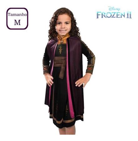 Vestido infantil Frozen 2 com Elsa e Anna - luxuoso