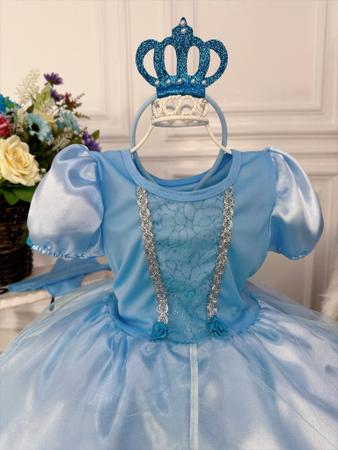 Vestido Infantil Frozen Elsa Com Capa Azul Fantasia Menina - Tio Dedé -  Fantasias para Crianças - Magazine Luiza