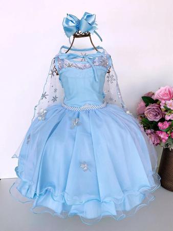 Vestido Infantil Cinderela Azul Brilho Festas Princesa - Lig Lig - Vestido  Infantil - Magazine Luiza