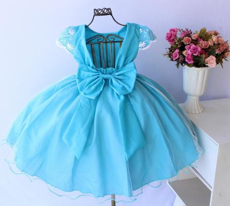 Vestido Azul Festa Infantil Daminha Luxo Tema Cinderela E Tiara em Promoção  na Americanas