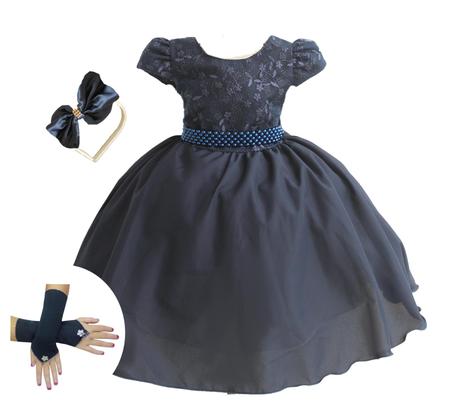 Vestido de daminha store azul marinho