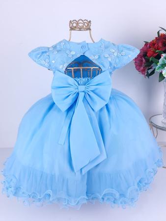 Vestido Infantil Azul Cinderela , Frozen Luxo - Menina bonita 1/2/3 Anos -  Perollas Kids