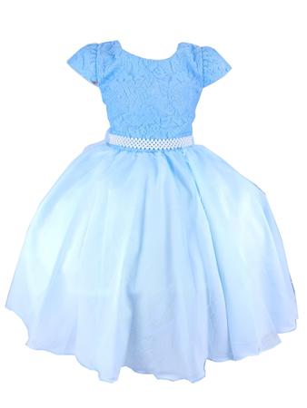 Vestido Infantil Azul Luxo Princesa Cinderela