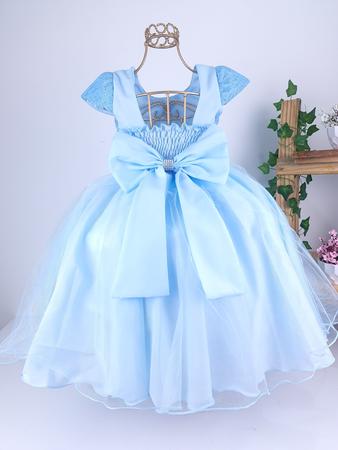 Vestido Infantil Azul Daminha Cinderela Aniversário Festa Princesa Frozen 1  Ao 3 Luxo - Baby's - Vestido Infantil - Magazine Luiza