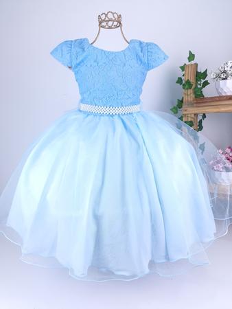 Vestido Infantil Princesa Cinderela Azul C/ Renda Luxo Festa - Fantasias -  Vestido Infantil - Magazine Luiza