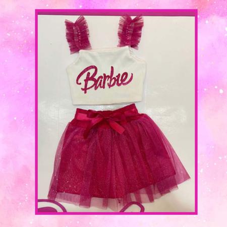 Conjunto Infantil Barbie Girl Blusa e Saia com Paetês Roupa da Barbie Pink  Menina 5788 - Brink Kids - Conjunto Infantil - Magazine Luiza