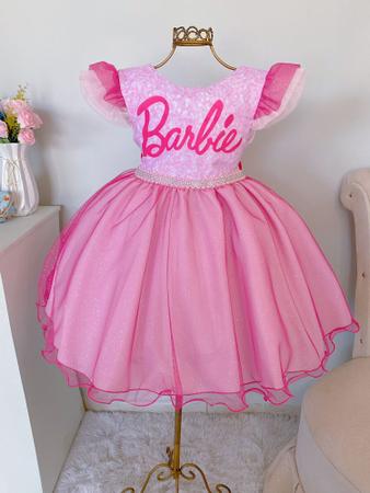 Vestido Infantil Barbie  Feito somente na máquina doméstica 