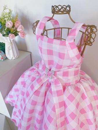 Vestido Infantil Barbie Filme Xadrez Festa Luxuoso - Charlotte - Vestido  Infantil - Magazine Luiza