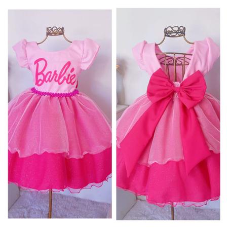 Vestido Infantil Barbie Luxo Festa Aniversário