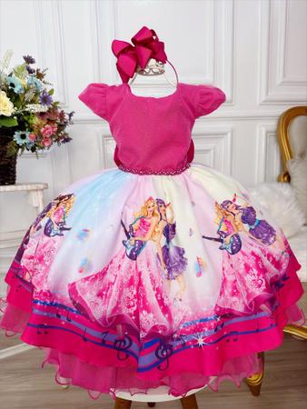 Vestido Infantil Princesa Barbie Rosa Aniversário Temático - Tio Dedé -  Vestido Feminino - Magazine Luiza