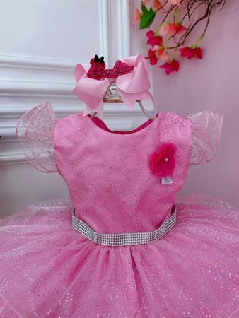 Vestido Infantil Barbie Rosa Pink Tule Fantasia Aniversário - Tio Dedé -  Vestido Infantil - Magazine Luiza