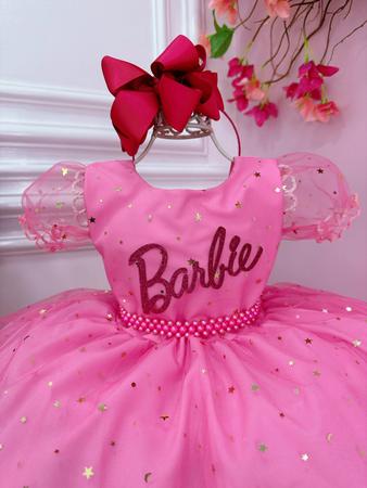 Vestido Infantil Barbie Rosa Pink Brilho Aniversário Temático Festa  Ctdlxbarbie10anos, Roupa Infantil para Menina Nunca Usado 91171407