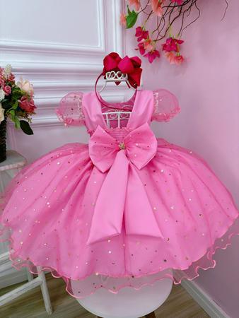 Vestido Infantil Barbie Rosa Pink Brilho Aniversário Temático Festa  Ctdlxbarbie12anos, Roupa Infantil para Menina Nunca Usado 91171436