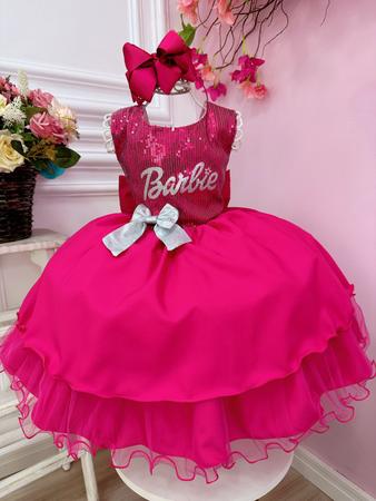 Vestido Infantil Barbie Rosa Pink Brilho Aniversário Temático Festa  Ctdlxbarbie12anos, Roupa Infantil para Menina Nunca Usado 91171436