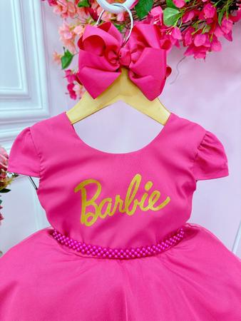 Vestido Infantil Barbie Rosa Claro Temático Aniversário Luxo - Tio Dedé -  Vestido Feminino - Magazine Luiza