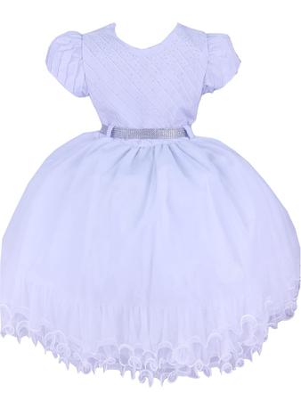 Vestido Branco Batizado Ano Novo Bebê Menina Luxo - SACOLA DO BEBÊ