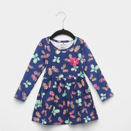 Imagem de Vestido Infantil Brandili Borboletas Manga Longa