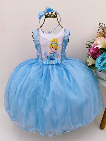 Vestido Infantil Princesa Cinderela Filme Brilho