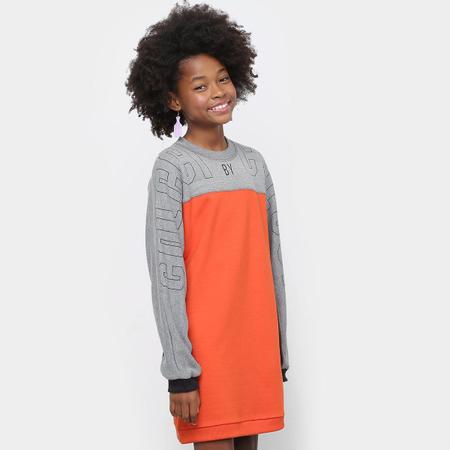 Imagem de Vestido Infantil Colcci Fun Moletom Color Block Manga Longa