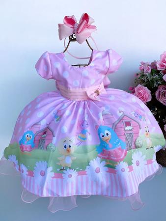 Vestido da galinha pintadinha rosa e azul sales